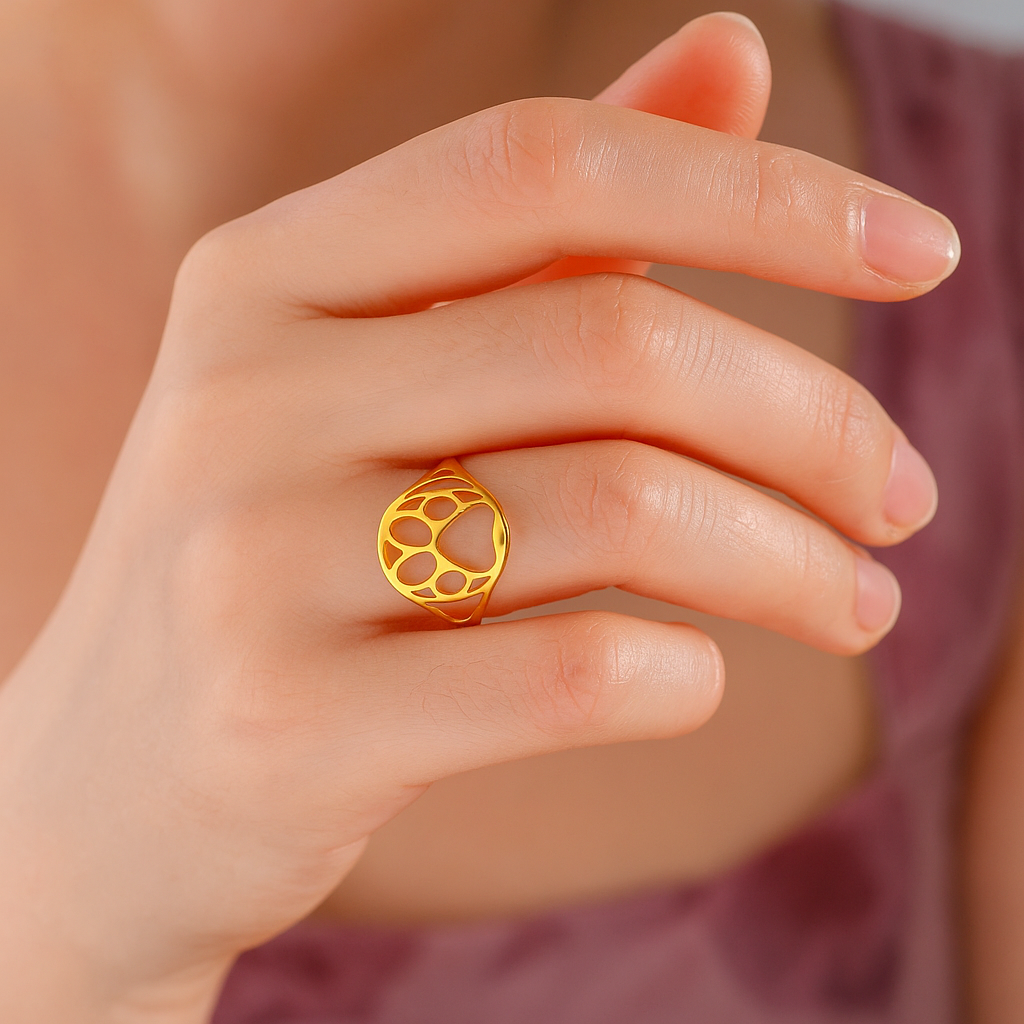 Open Paw Ring in Stainless Steel | Lightweight & Stylish