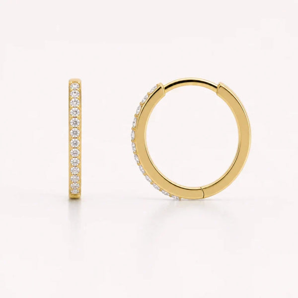 Pave Huggie Earrings | Gold
