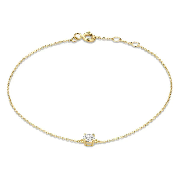 Cléa Moissanite Stone Bracelet | Gold