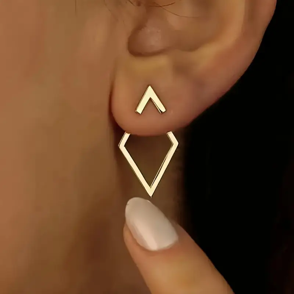 Vintage Geometric Gold Earrings