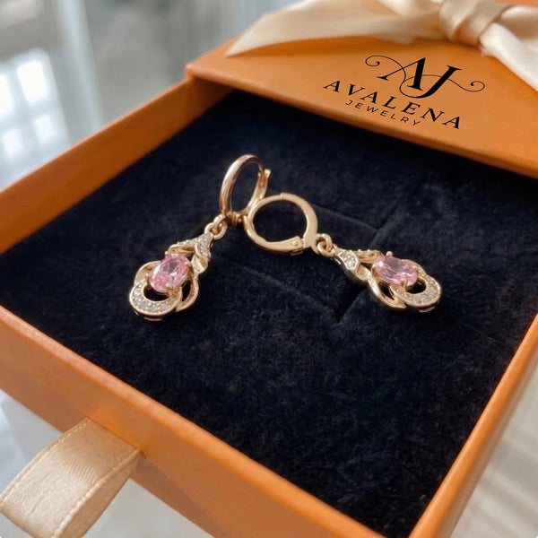 Moonlit Blush Teardrop Earrings