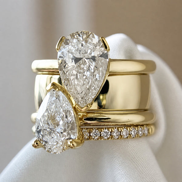 Vintage Double Zirconia Drop Ring