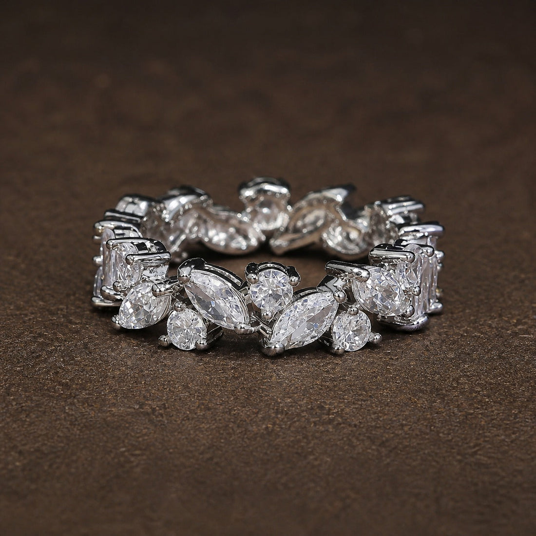 Vintage Marquise Crystals Eternity Ring