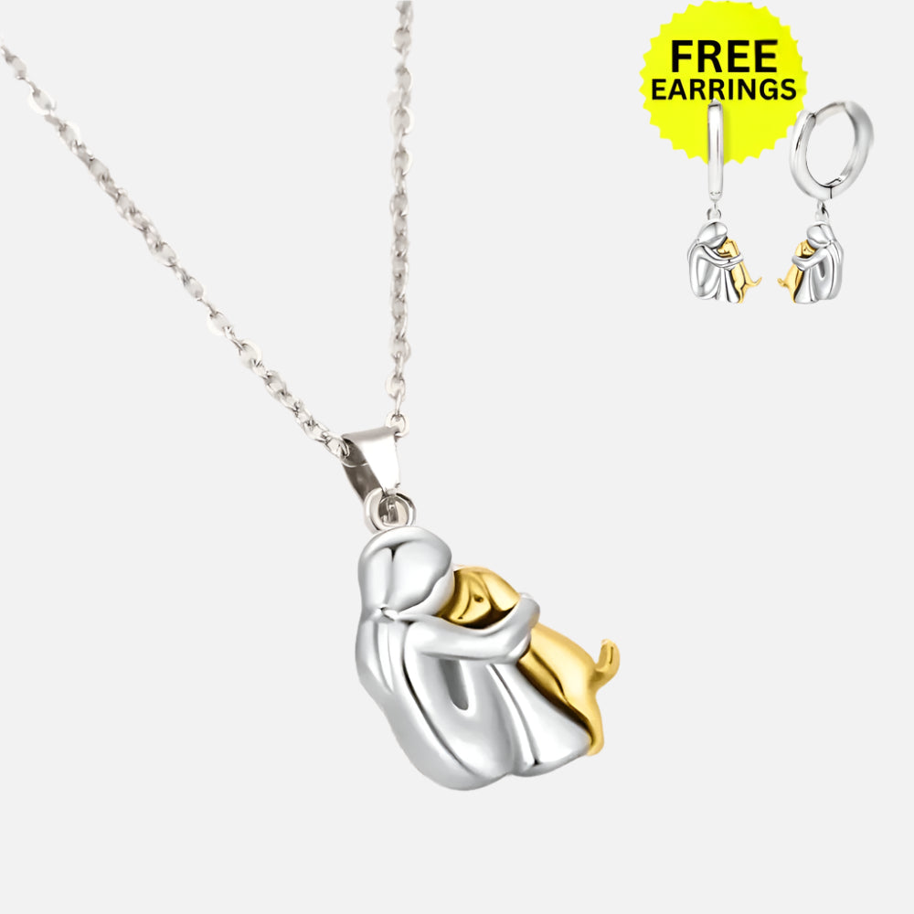 Hug Pendant Necklace with Bonus Earrings | Limited Time Offer