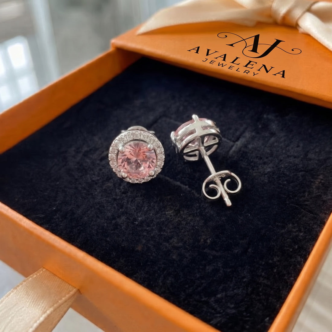 Pink Round Pave Studs