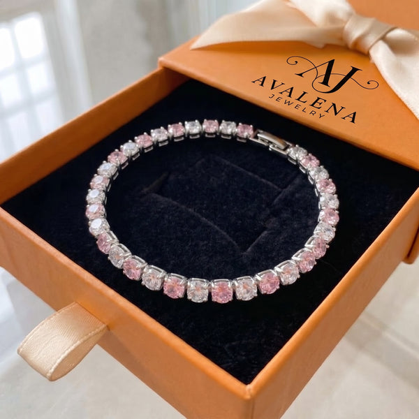 Pink Sapphire Duo Tennis Bracelet