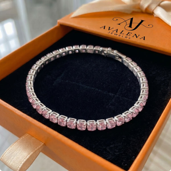 Pink Sapphire Tennis Bracelet