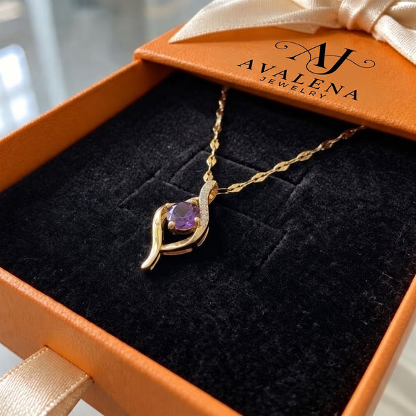 Vespera Amethyst Swirl Necklace